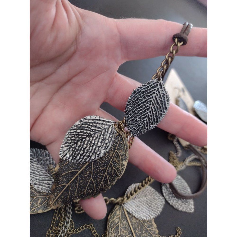 Free Spirit leaf necklace & earring set
